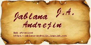 Jablana Andrejin vizit kartica